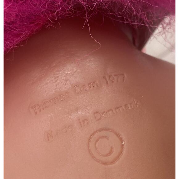 Vintage 1977 Thomas DAM Troll Doll 70’s 9” Figure PINK Hair Retro Denmark Toy - Picture 6 of 7